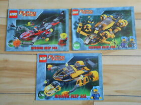 LEGO ALPHA TEAM - Mission Deep Sea  Manuals Lot 4792  4793  4794  -  NO PARTS