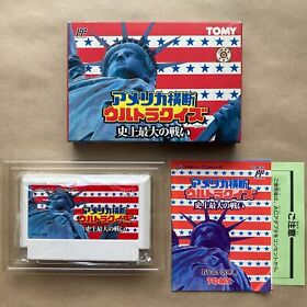 America Oudan Ultra Quiz Famicom FC Nintendo Japan VG Boxed Tested