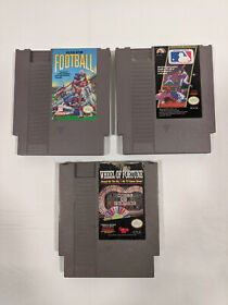 Nintendo NES Games Lot of 3 Play Action Football MLB Baseball & Wheel of Fortune