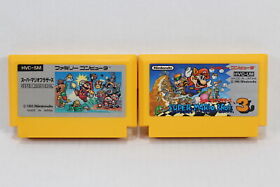Lot of 2 Super Mario Bros 1 & 3 Nintendo FC Famicom NES Japan Import F824 TESTED
