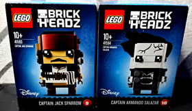 LEGO Brick Headz 41593 Captain Jack Sparow + 41594 Captain Armando Salazar - NEW