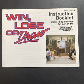 WIN, LOSE OR DRAW (Nintendo NES) Original Instruction Manual