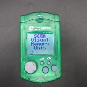 Sega Dreamcast Visual Memory Unit Lime Green VMU HKT 7000 with Cover Cap OEM