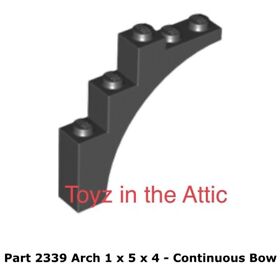 Lego 1x 2339 Black Arch 1 x 5 x 4 - Continuous Bow 6074 Castle