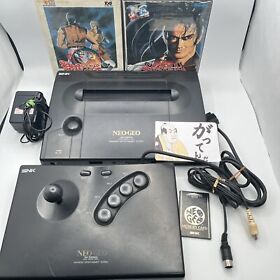 NEO GEO AES Console  Joystick controller  Two game memory SNK  Japan tested