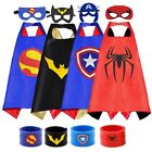 4 pc Superhero Capes, Masks and bracelets Costumes for Kids Dress Up Cosplay