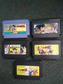 Lot of 5 Nintendo Famicom Dragon Ball Z games Japan Import
