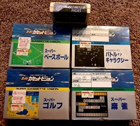 5x Super Cassette Vision ASTRO WARS II, ELEVATOR FIGHT, Baseball, Mahjong, Golf