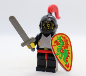 Black Knight Red Plume 6085 6073 1584 6060 Dragon Shield Castle LEGO® Minifigure
