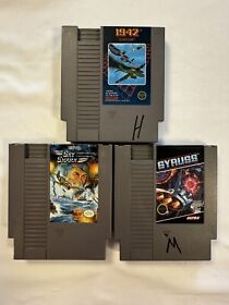 1942, Gyruss, Sky Shark. 3 Game Bundle Flying Games.  Nintendo NES