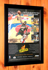 1996 NBA Jam Extreme PS1 Arcade game Sega Saturn Vintage Promo Poster Ad Framed.