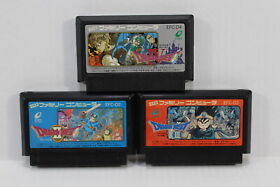 Lot of 3 Dragon Quest Warrior 2 3 4 II III IV FC Famicom NES Japan Import F845