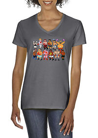 V-NECK Ladies Classic Nes Nintendo "8 Bit" Mike Tyson's PUNCHOUT  shirt Ladies