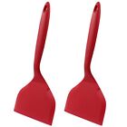 2 Pcs Red Silicone Pancakes Shovel Wide silicone spatula Turner Spatula Spatu...