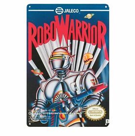 Robot Warrior Metal Poster Tin Plate Sign Video Game Nintendo Nes Famicom Boxart