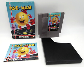 Pac-Man Tengen Grey Cartridge Nintendo NES Complete CIB Manual Tested NICE