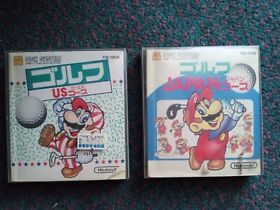 Nintendo Famicom Disk System Mario Golf US Course JAPAN Course Lot Both games