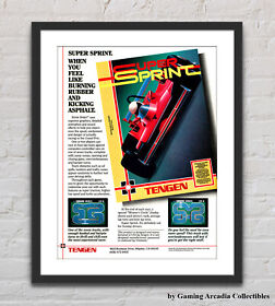 Super Sprint Tengen Nintendo NES Glossy Promo Ad Poster Unframed G4347