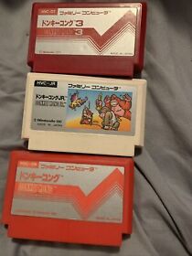Donkey Kong Jr RARE Picture Label Version + DONKEY Kong 1, 3 Famicom  US Seller