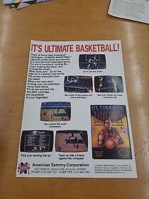 Ultimate Basketball NES 1992 Vintage Print Ad/Poster Official Nintendo Promo