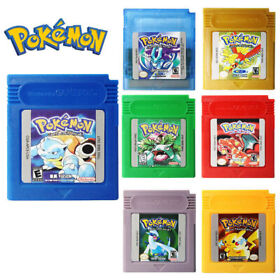 Classic Pokemon Game Boy series For Nintendo GBC Gold Silver Blue Red Green