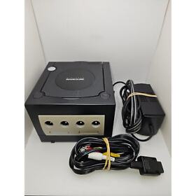 Nintendo GameCube DOL-001 Black Console With Cables No Controller