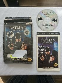 Batman Returns (Sega CD, 1993) BOX AND MANUAL !! RARE - ORIGINAL 