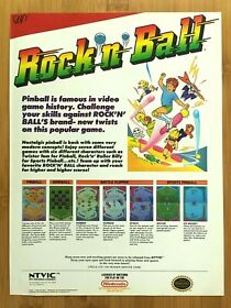 Rock 'n' Ball NES Nintendo 1989 Vintage Print Ad/Poster Authentic Retro 80's Art