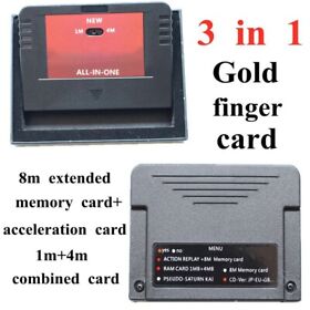 ALL-IN-ONE Gold Finger Card + Acceleration Card for SEGA SATURN SD Card Pseudo