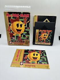 Ms. Pac-Man - Unlicensed TENGEN Nintendo NES Complete CIB Rare Nice!