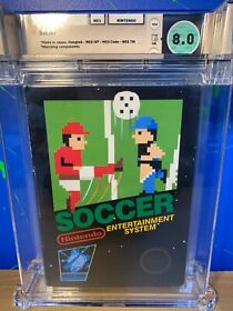 Soccer NES Caja Negra Colgante Tab WATA Grado 8.0 - Sin Sellar - ¡cartucho 9.4!¡!