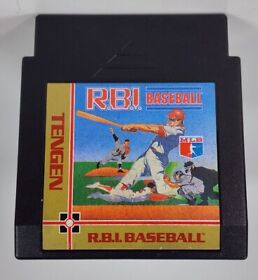 Cartucho de juego de béisbol vintage Nintendo NES Tengen RBI cubierta antipolvo funciona probado