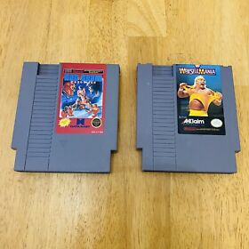 Lot Of 2 WWF WrestleMania Tag Team Wrestling Nintendo Entertainment System NES