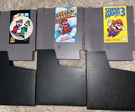 NES Super Mario Bros. 1, 2 & 3 Game Cartridge Bundle Nintendo Carts + Sleeves