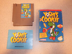 YOSHI'S COOKIE FOR NINTENDO NES IN BOX WITH INSTRUCTIONS!