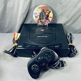 Sega Saturn Console MK-80000 w/ Virtua Cop Game (Loose) Controller And Hook Ups