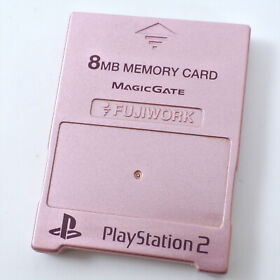 PS2 Memory Card 8MB Fujiwork PINK Memory King Playstation 2 Made in Japan 2736