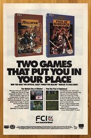 1992 Dungeons & Dragons AD&D Hillsfar/Pool of Radiance NES Print Ad/Poster Art