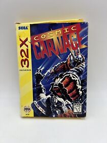 Cosmic Carnage Genesis Sega 32X 1994 Game & Box Has Damage Original