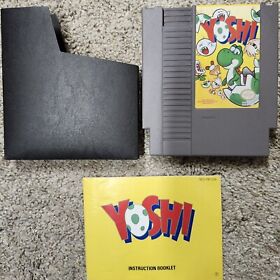 Authentic Yoshi NES Manual and Cartridge