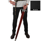 Medieval BLACK Straight-Cut Pants Reenactment SCA Viking Unisex 4 Sizes