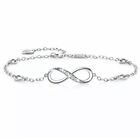 Billie Bijoux Womens 925 sterling Silver Infinity Love Symbol Charm Bracelet