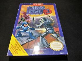 Mega Man 3 III Capcom Authentic Nintendo NES EXMT+ condition COMPLETE n box