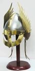 Medieval Mask Viking Helmet Replica Armor Warrior Helmet With Wooden Stand and L