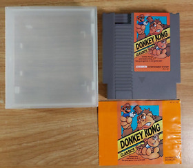 Carro Donkey Kong Classics (NES 1988) con manual (dañado por el agua)/almeja