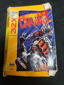 Cosmic Carnage Sega 32x Game, Box, and Manual Works