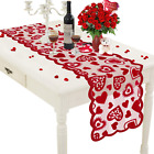 Valentines Day Decor Table Runner - 13 X 72 Inch Red Lace Table Runner for Weddi