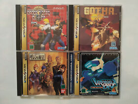 Sega Saturn Lot of 4 Games Virtua Cop Gotha Gihren's Greed Virtual On NTSC-J
