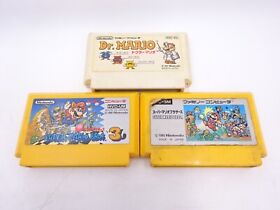 [tested]Nintendo NES Super Mario Brothers 3 Dr Mario Lot of 3 Famicom FC Game JP