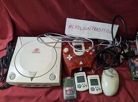 WORKING SEGA Dreamcast w/ red controller, 3 VMUs, mouse - GREAT CONDITION!